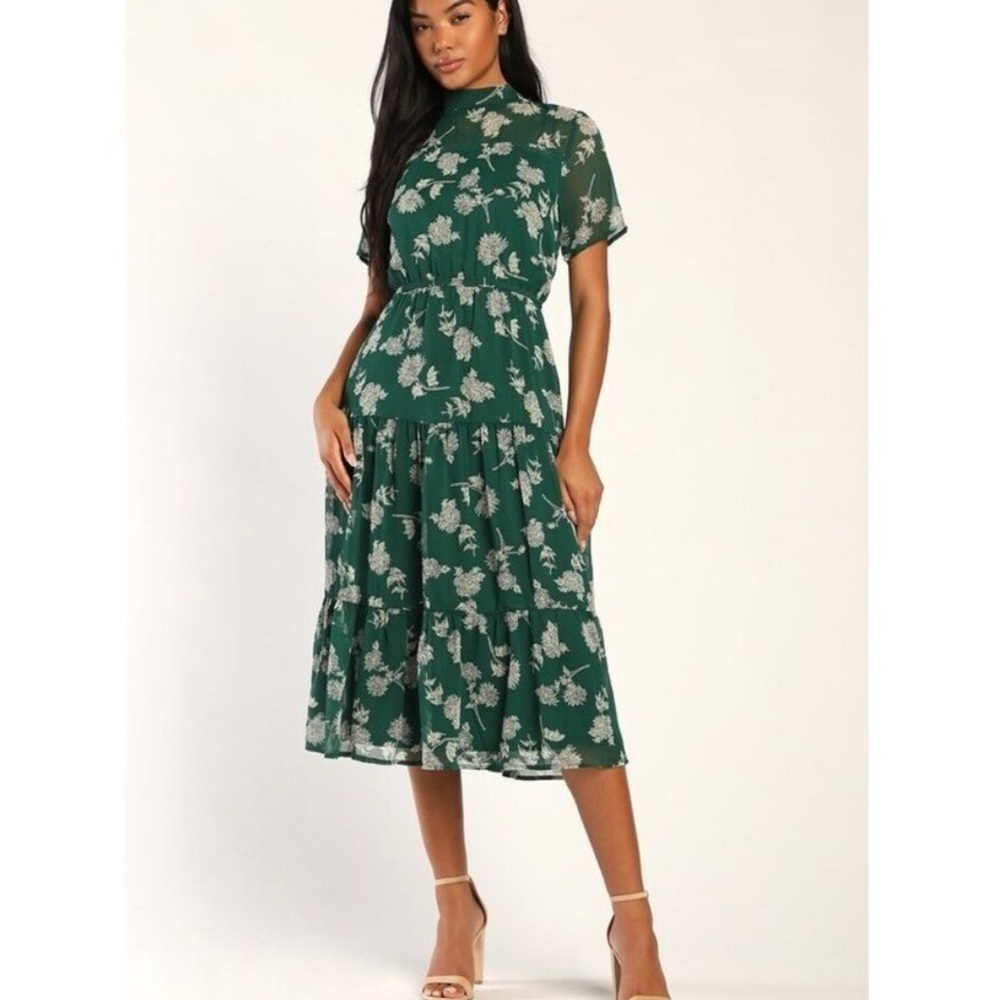 Floral Green Midi Dress